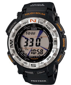 Image of Casio PRO TREK Triple Sensor Dual-Layer LCD Watch PRG260 - 1 - Black